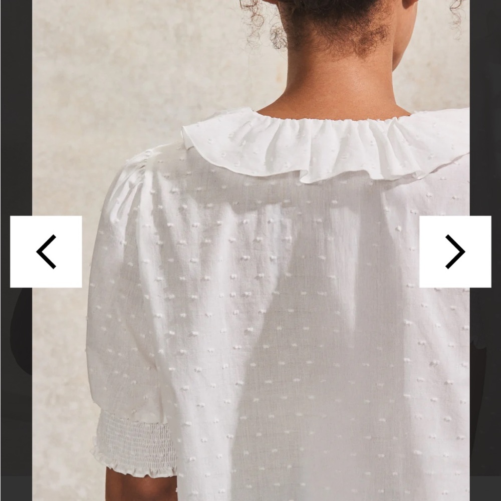 Chic White Ruffle Blouse - Picture 5 of 8